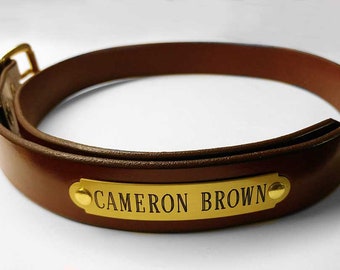 personalized name plate belt