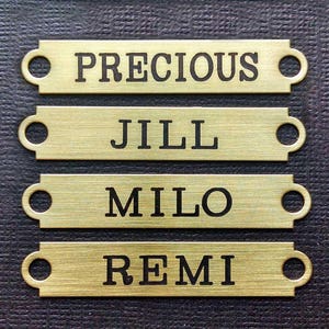 BROW BRIDLE XXSmall Saddle Plate 2&quot; x 3/8&quot; Solid Brass or Nickel Silver Custom Engraved Horse or Pet Collar I.D. Tag