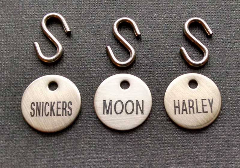 BRIDLE TAG THICK Halter- Small 3/4&quot; Custom Engraved Solid Brass or Nickel Silver