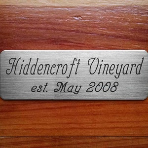 TACK Trunk/GROOMING Box PLATE Fancy Elegant Solid Nickel Silver 3&quot; x 1&quot; Custom Engraved