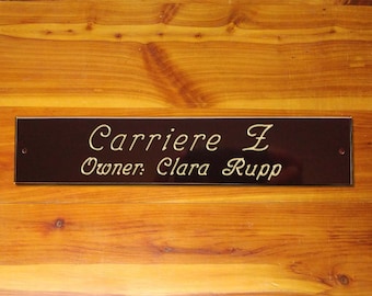 COLORED BRASS 10 » x 2 » SIGN Horse Barn Stall Sign - Custom Engraved