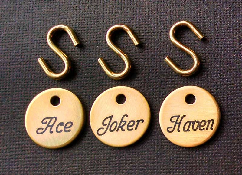 BRIDLE TAG THICK Halter- Small 3/4&quot; Custom Engraved Solid Brass or Nickel Silver