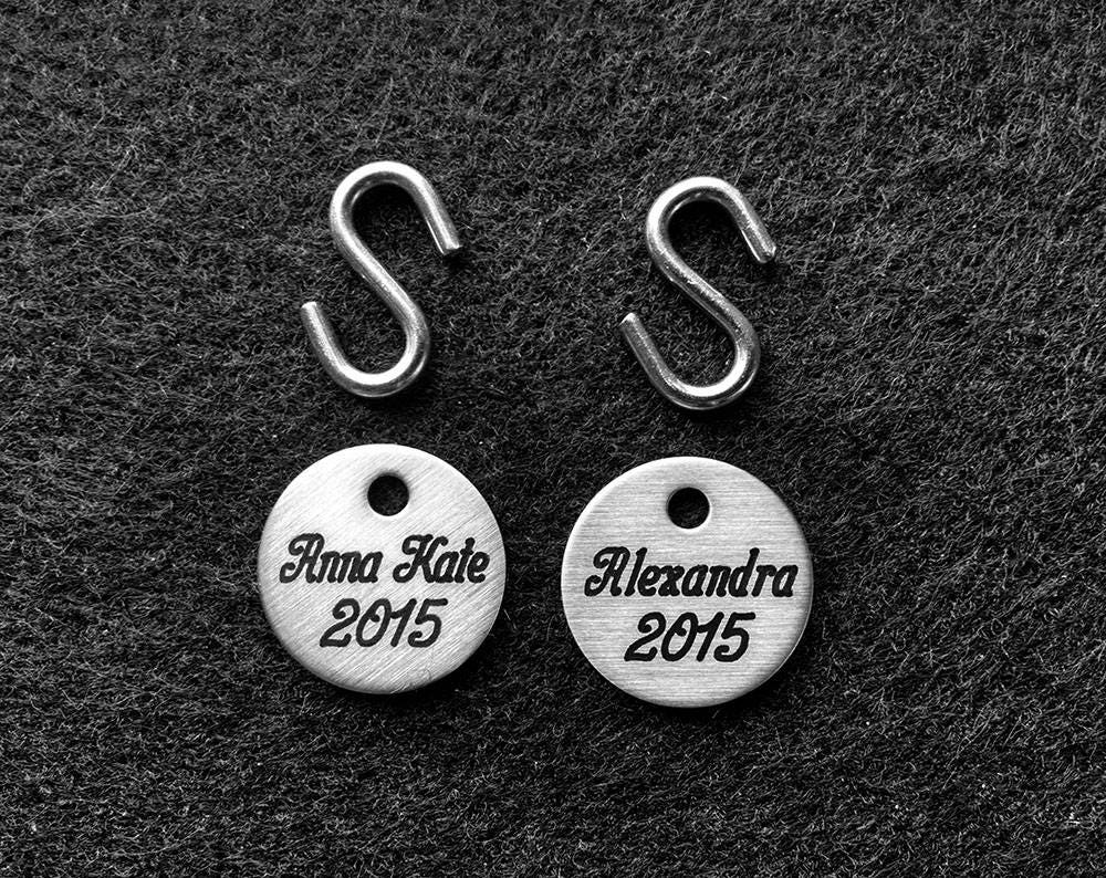 BRIDLE TAG THICK Halter- Small 3/4&quot; Custom Engraved Solid Brass or Nickel Silver