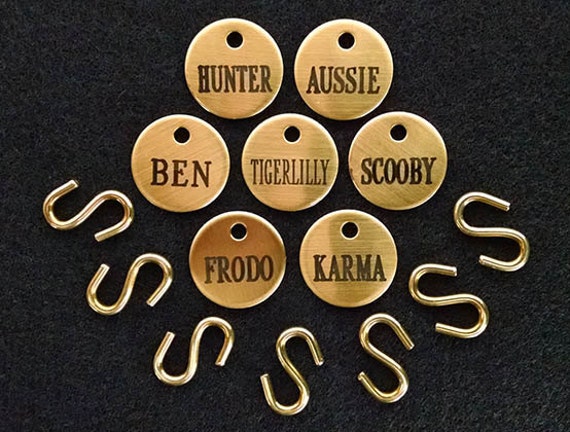 Heavy Duty Horse Halter Tags - Custom Engraved 1 1/4 Inch Brass Or Nickel Silver Discs