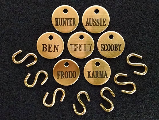 BRIDLE TAG THICK Halter- Small 3/4&quot; Custom Engraved Solid Brass or Nickel Silver