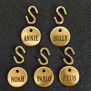 BRIDLE TAG THICK Halter- Small 3/4&quot; Custom Engraved Solid Brass or Nickel Silver