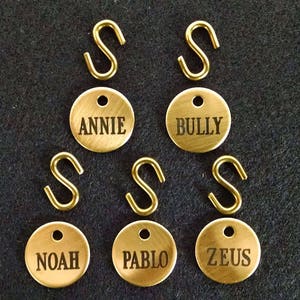 BRIDLE TAG THICK Halter- Small 3/4" Custom Engraved Solid Brass or Nickel Silver