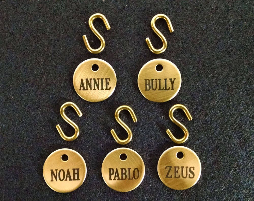 BRIDLE TAG THICK Halter- Small 3/4&quot; Custom Engraved Solid Brass or Nickel Silver