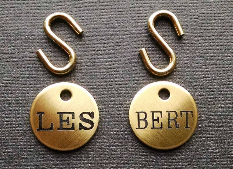 BRIDLE TAG THICK Halter- Small 3/4&quot; Custom Engraved Solid Brass or Nickel Silver