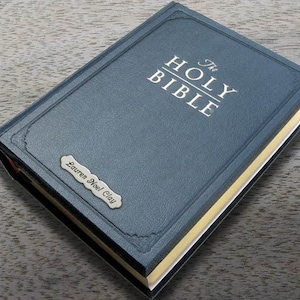 Ornate Bible Naming Plate (2 1/2" x 1/2") Small Custom Engraved, Thick Brass or Nickel Silver image 2