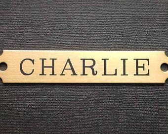 Plate or .050 Nickel Silver Custom Engraved HALTER PLATE LARGE THICK Scalloped Brass I.D