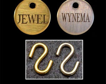 BRIDLE TAG DICKE 3/4-Zoll-Pferdeschild Kleine individuell gravierte massive Messing oder Neusilber