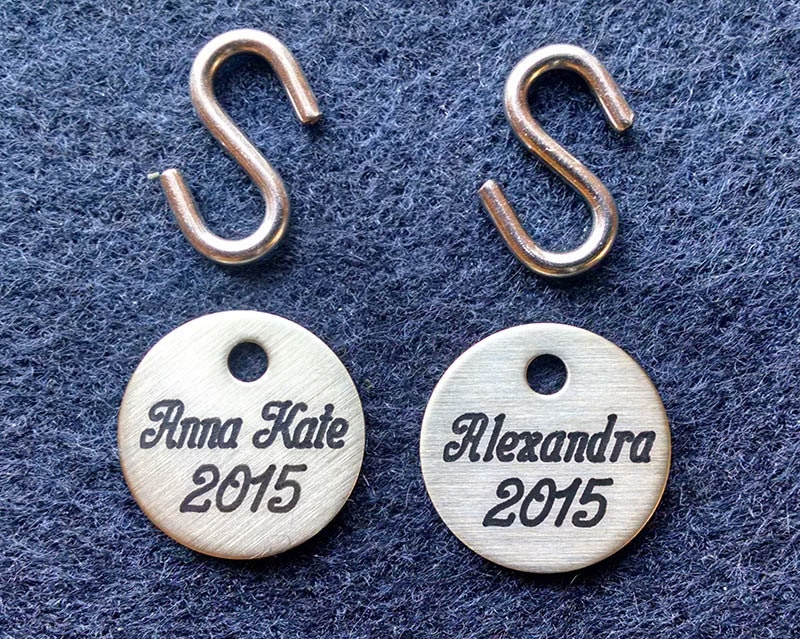 BRIDLE TAG THICK Halter- Small 3/4&quot; Custom Engraved Solid Brass or Nickel Silver