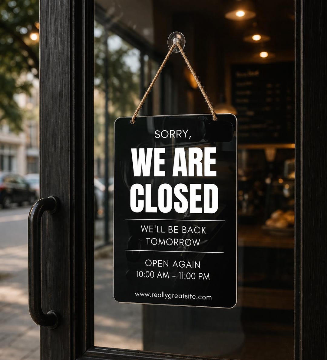 Back Open Tomorrow Sign Personalized Business Open-closed Sign With Hours (open Again Tomorrow ...