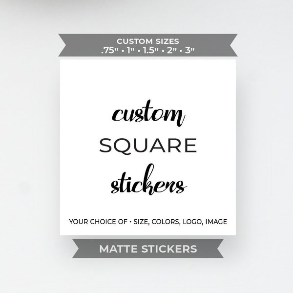 Custom square stickers - MATTE stickers with logo or image - Branding packaging stickers - choose size, color, picture, or logo TBDesigned