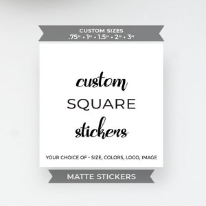 Custom square stickers - stickers logo or image - Branding and packaging - choose size, color, picture, or logo - MATTE stickers TBDesigned