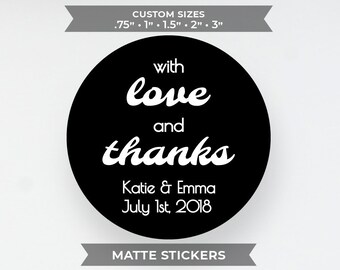 Love and thanks stickers, Thank You, Love, Wedding, Engagement, Graduation, Birthday, Appreciation See PHOTOS for more INFO Personalized