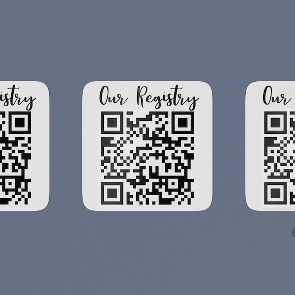 Our Registry QR Code Sticker, Baby Registry, Wedding Registry, Gift Registry URL, Link, Scan Label, personalized QR Code, 1" square business