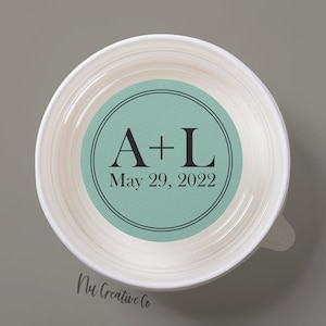 Custom Wedding Stickers, Initials Date Stickers, Custom label event, engagement seal, save the date, add text, matte,  N.L.