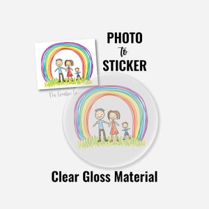 Custom photo to Sticker - round CLEAR gloss material - kids photo - choose size, color, picture - See PHOTOS 4more INFO TBDesigned