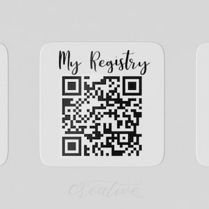 My Registry QR Code Sticker, Baby Registry, Wedding Registry, Gift Registry URL, Link, Scan Label, personalized QR, 1" square business %pro