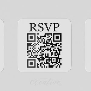 RSVP QR Code Sticker, Party, Wedding, Scan to R.S.V.P., Event, URL, Link, Scan Label, personalized link, Code, 1" square business %pro
