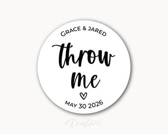 Personalized Throw Me Sticker, Confetti Wedding Event Party Favor Labels, Confetti Sticker, Wedding Confetti Stickers%pro
