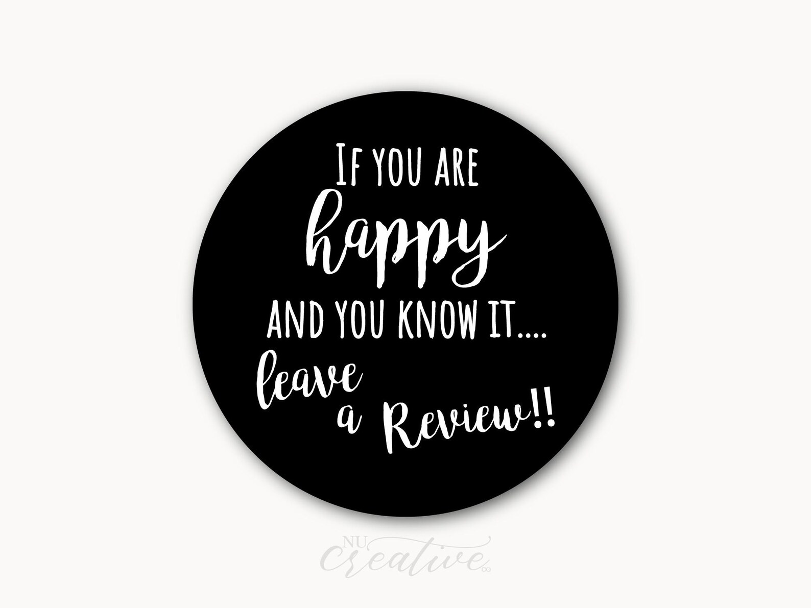 Review Stickers, Seller, Leave a Review Sticker, Happy Sticker, Etsy ...