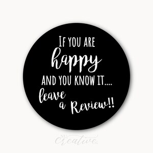 Review Stickers, Seller, Leave a Review Sticker, Happy Sticker, Etsy Seller Sticker, Seller, Seller Review, MATTE%pro