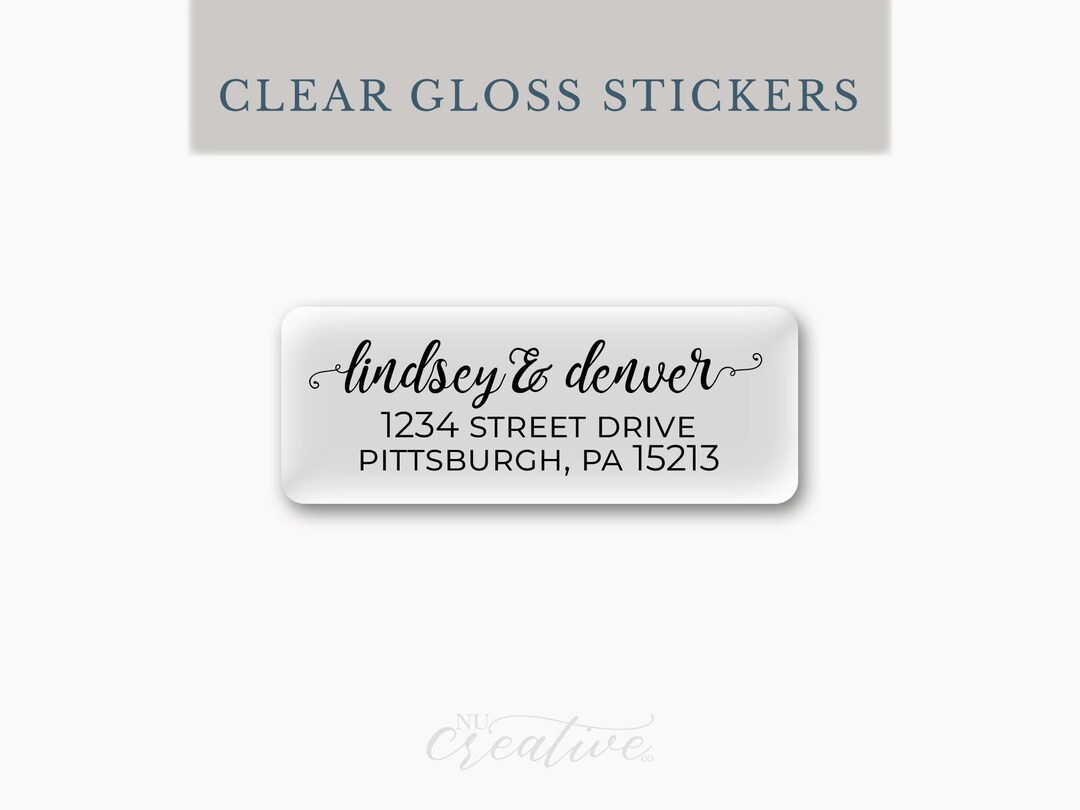 Transparent Return Address Label, Personalized Clear Gloss Address ...
