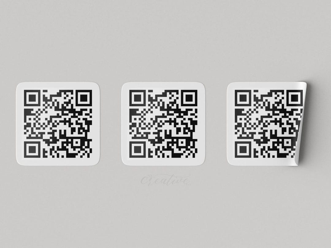 QR Code Sticker Custom Scan Labels Reorder Review 1" Square Business ...