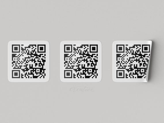 QR Code Sticker Custom Scan Labels reorder review 1" square business roll decal packaging product personalized roll 25 to 1000 labels %pro