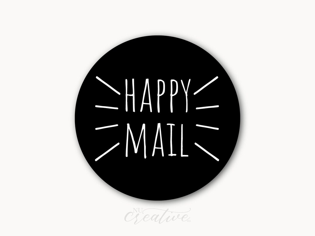 Happy Mail Package Label Sticker You Choose the Size and Color Package ...