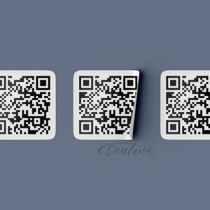 QR Code Sticker Custom Scan Labels reorder review 1&quot; square business roll decal packaging product personalized roll 25 to 1000 labels  N.L.