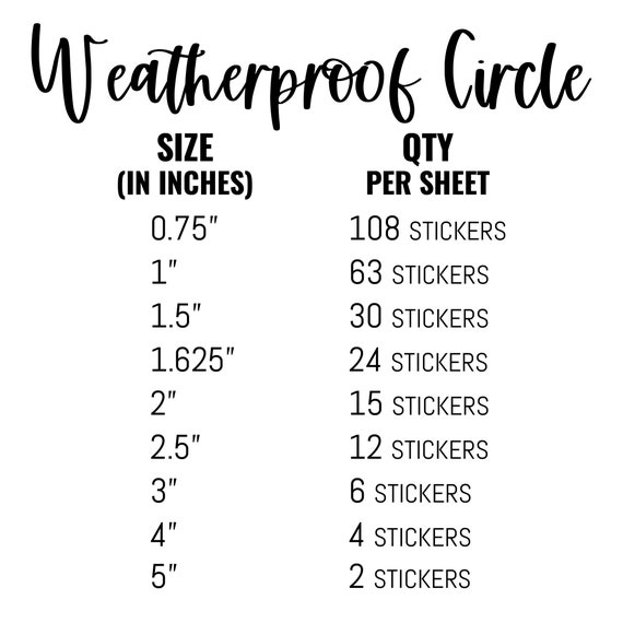 Round Custom WEATHERPROOF Stickers Printed Circle Labels Logo Choose Size,  Color, Picture, Logo Bag Box Packaging Marketing Tbdesigned 