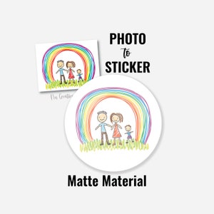 Custom photo to Sticker - round matte material - kids photo - choose size, color, picture - Write on them See PHOTOS 4more INFO TBDesigned