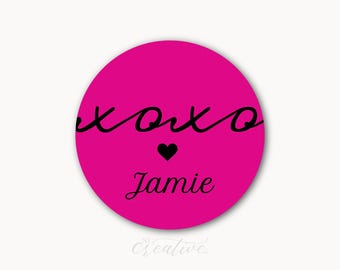 XOXO Personalized Stickers, Valentine's Day V Day Stickers, Hugs and Kisses, Love Sticker, Personalized Stickers, Wedding, Engagement%pro