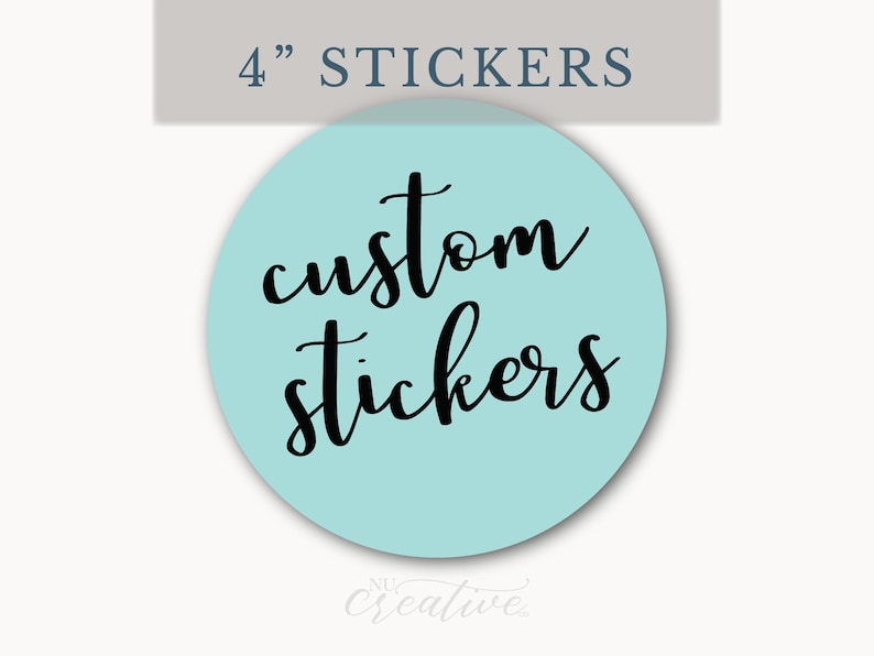Custom 4 Inch Stickers - 101.6mm Logo Photo Picture - Custom Text ...