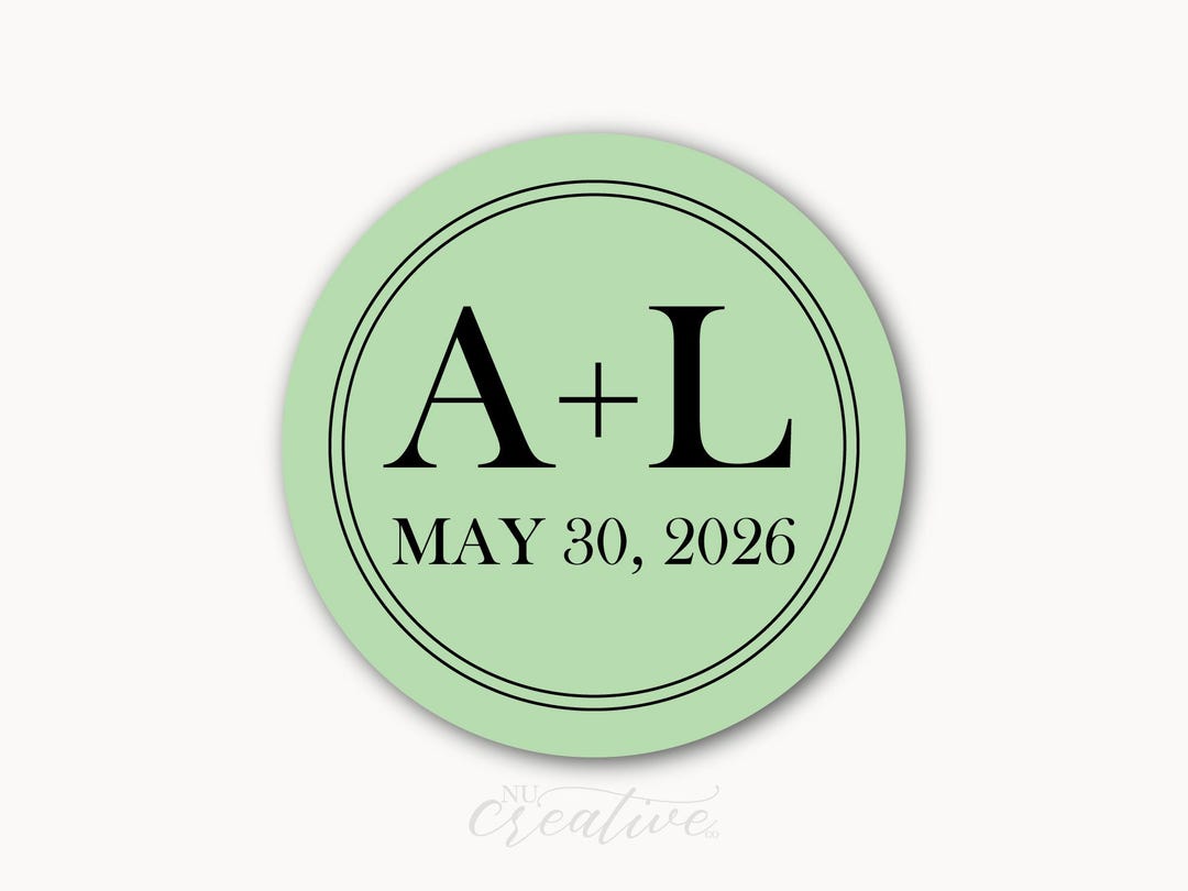 Custom Wedding Stickers, Initials Date Stickers, Custom Label Event ...