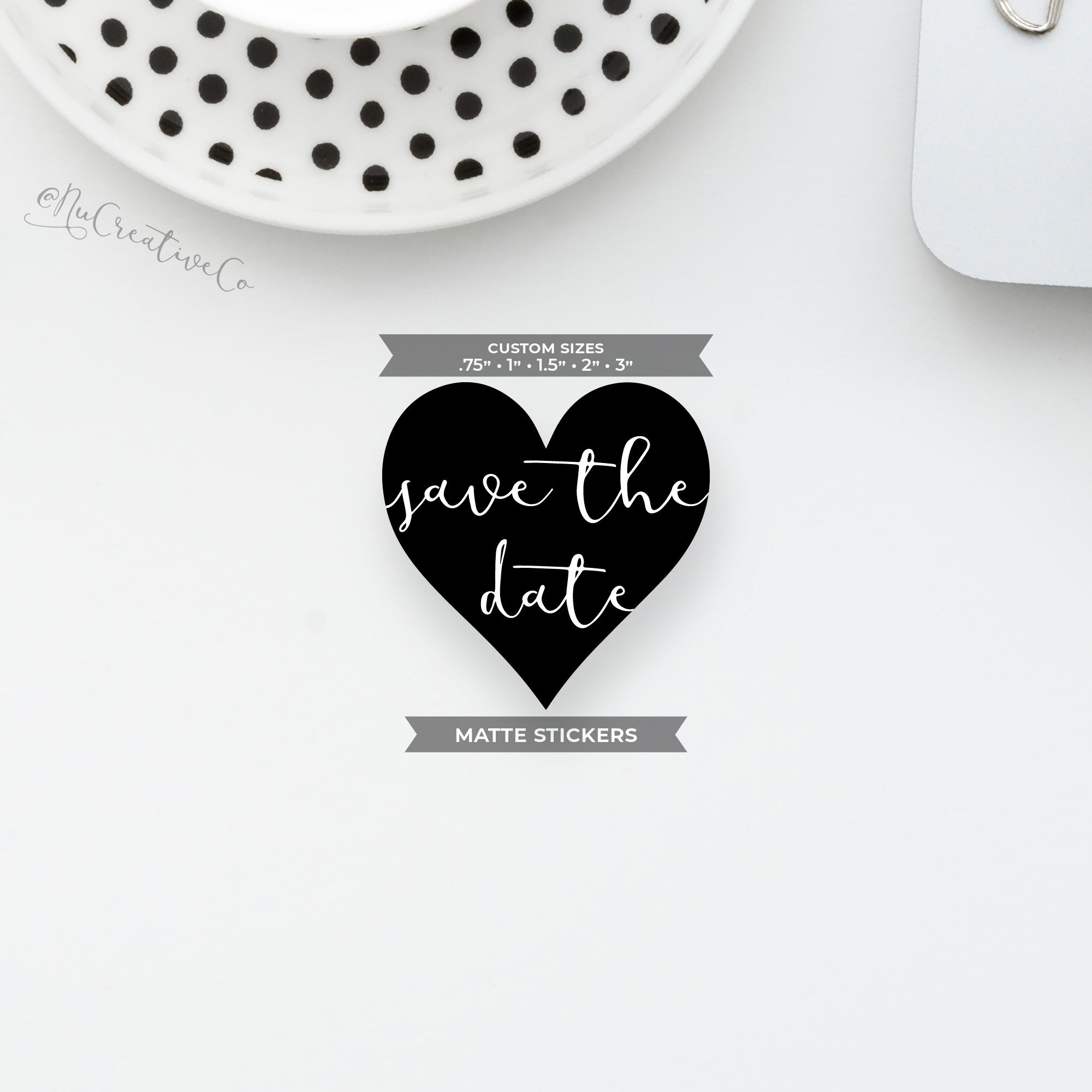 Heart Save the Date Stickers, Wedding Seals, Engagement Party Invitation  Seals, MATTE Paper, Decal Seal, 1.5 Inch Only 