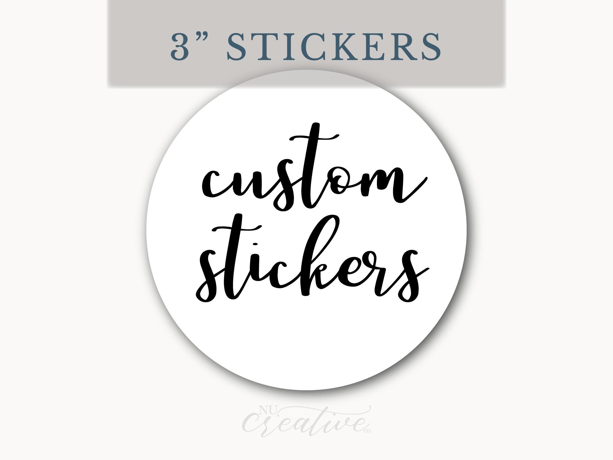 Custom 3 Inch Stickers - 76.2mm Logo Photo Picture - Text Design ...