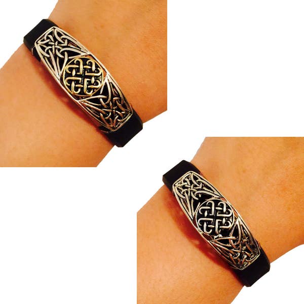 Fitbit Alta, Fitbit Flex Accessory - Fitbit Jewelry - Classic Etched Antique Gold Silver Ornate GEORGIA Charm Bracelet Accessory