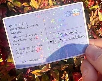 Holographic Midnights Inspired Taylor Swift Inspired Postcard Sticker | Midnight Rain lyrics inspired, Swiftie Blondie Sticker