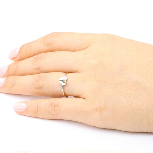 Minimalist Ring heart - 14k Solid Gold Heart Ring - custom and personalize shops your ring