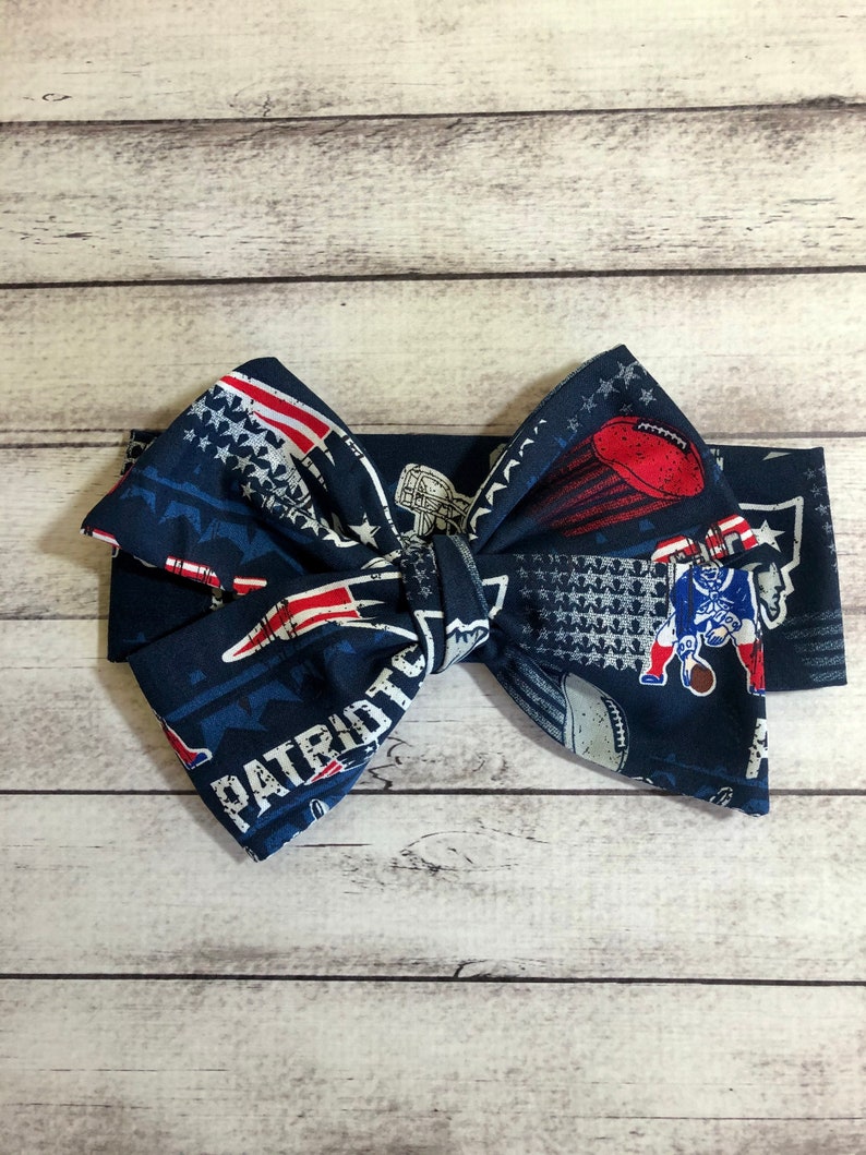 New England Patriots Inspired Headwrap Bloomer Bummies Football Headband Toddler Big Bow Bows Little Baby Girl Newborn Infant Shorts