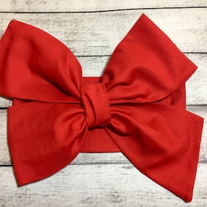 Red Glam Headwrap Headband Big Toddler Bow Bows Headwraps Headbands Infant Little Baby Girl Hair Newborn Christmas