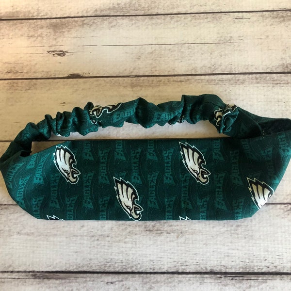 Philadelphia Eagles Football Headband Adult Child Toddler Elastic Stretchy Stretch Buttons Mask Holder Headwrap Little Baby Girl