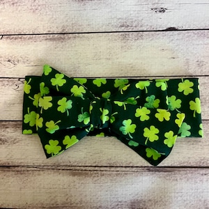 St Patrick&#39;s Day Headwrap Baby Bows Bow Toddler Headwraps Big Headband Shamrock Green Infant Little Girl Hair Newborn Headbands