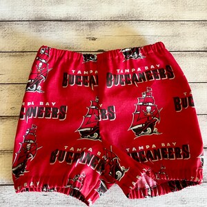 Tampa Bay Buccaneers Football Inspired Little Boy Bummies Shorts Diaper Cover Elastic Infant Toddler Baby Boys