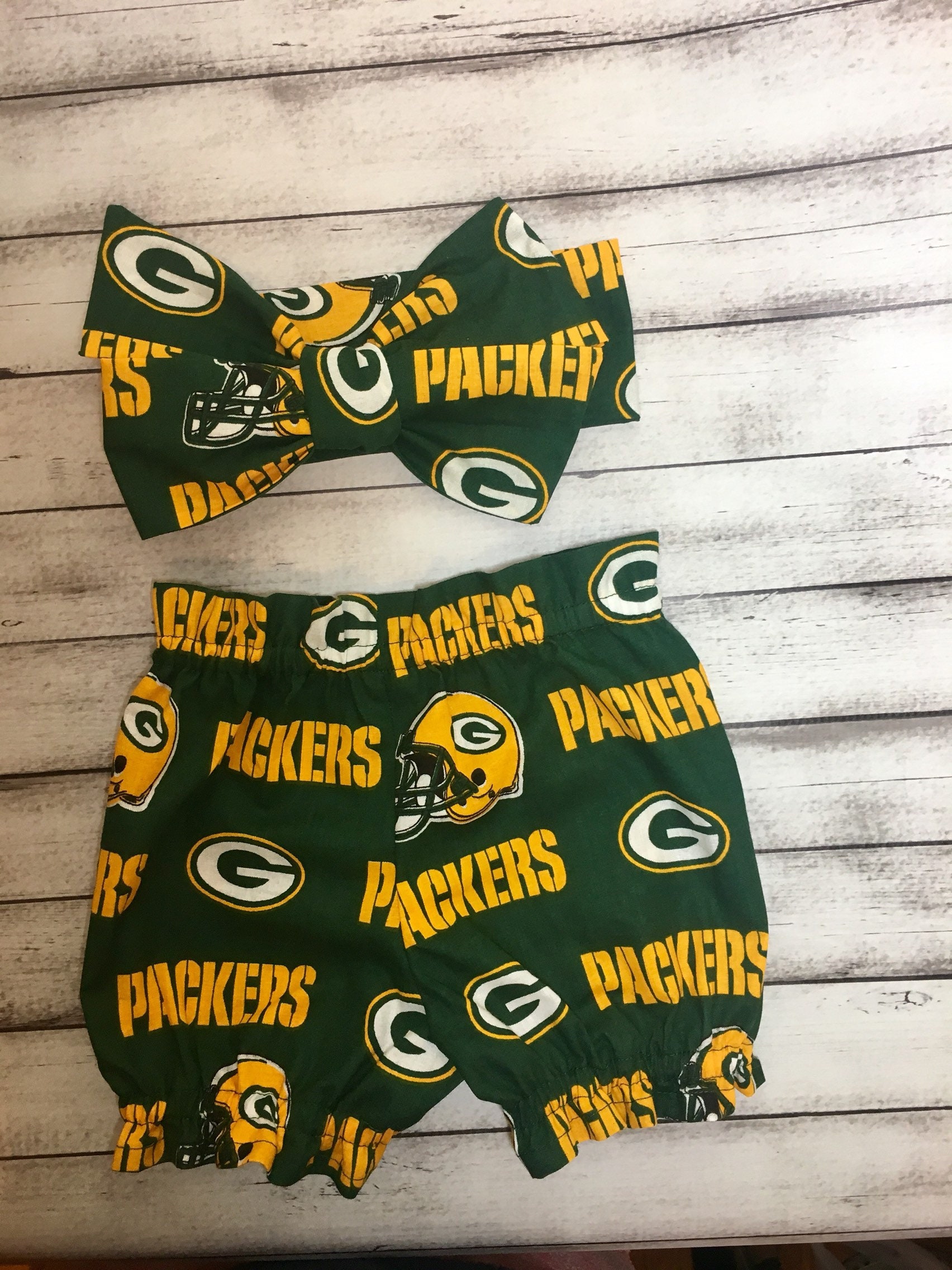 Green Bay Packers Inspired Bloomer Headwrap Set Bloomers - Etsy